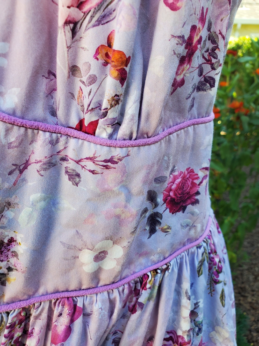 Kitrem D'Amour Lilac Floral Tiered Sundress for with Ruffle Trim - Picture 4 of 8